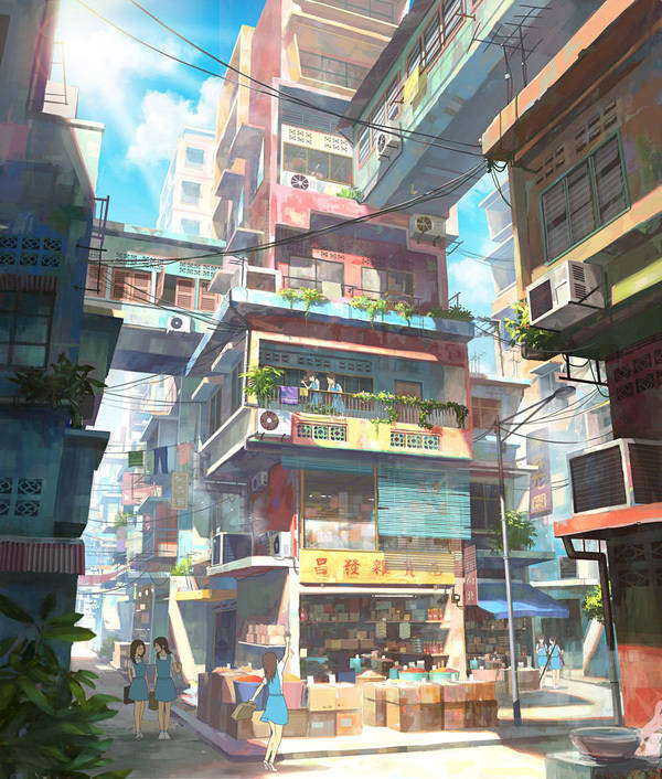 「美图」—#水彩# #插画 # #手绘# #唯美# #清新# #动漫场景# #壁纸