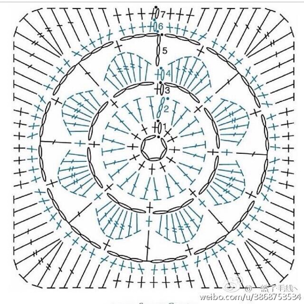 钩织 图解蕾丝 花片