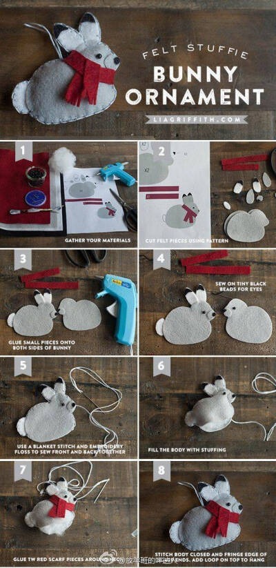 兔子#不织布小动物制作教程