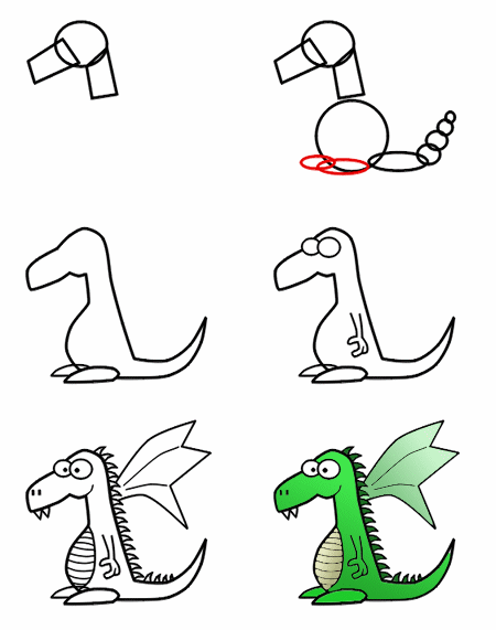 恐龙简易画笔图片