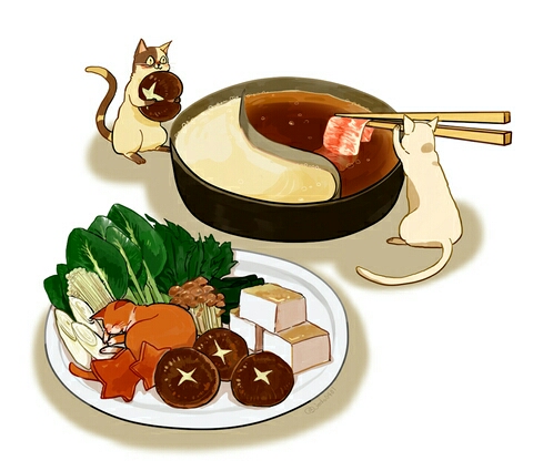 火锅 白地図 p站_id=46045681#pixiv食堂#插画#手绘#原创#二次元#萌
