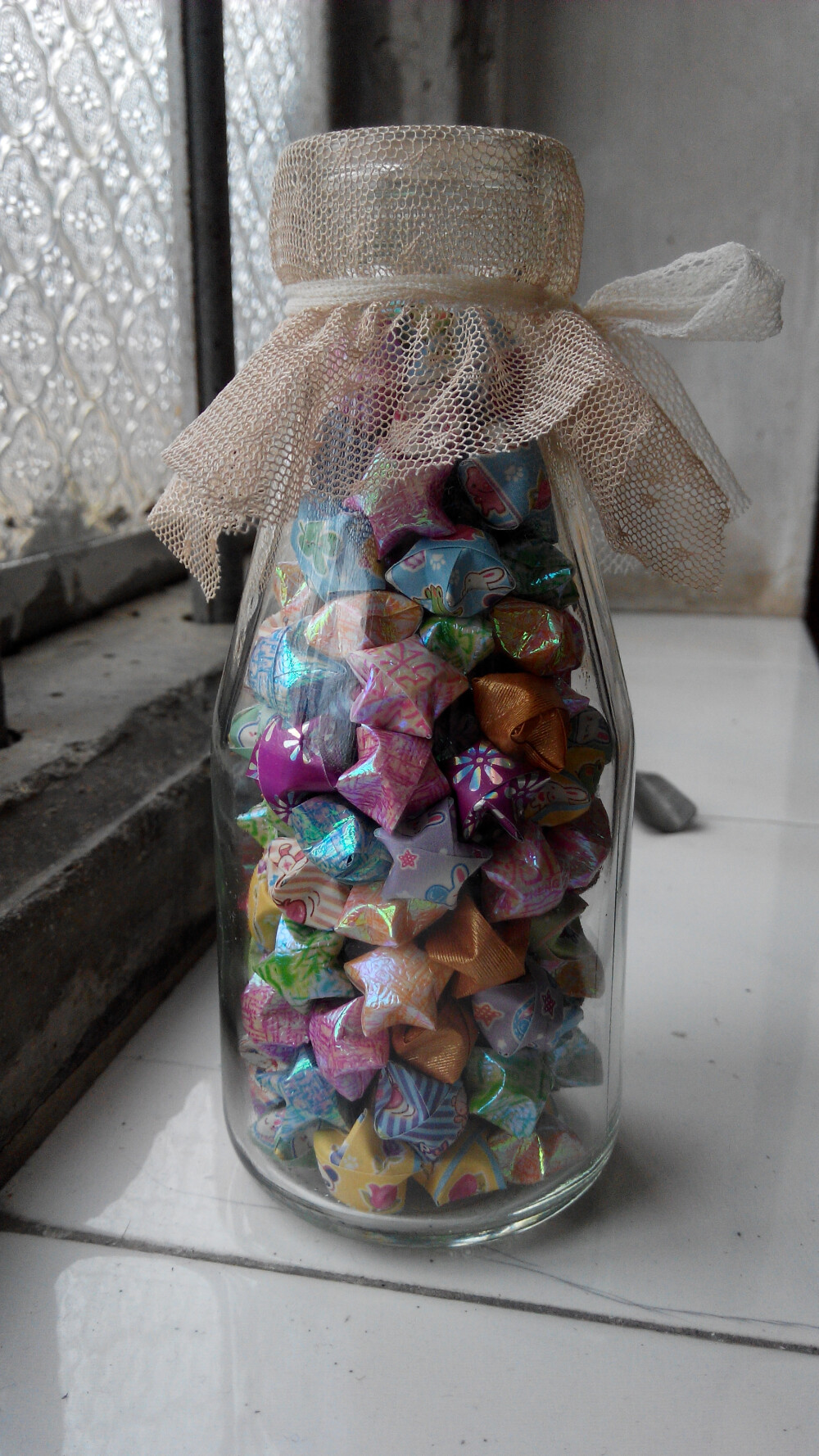 折星星☆瓶子是装牛奶的玻璃瓶,再加上一些… - 堆糖,美图壁纸兴趣