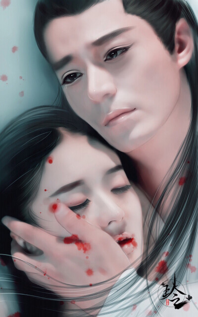 2015《花千骨》白子画 花千骨 师徒 手绘
