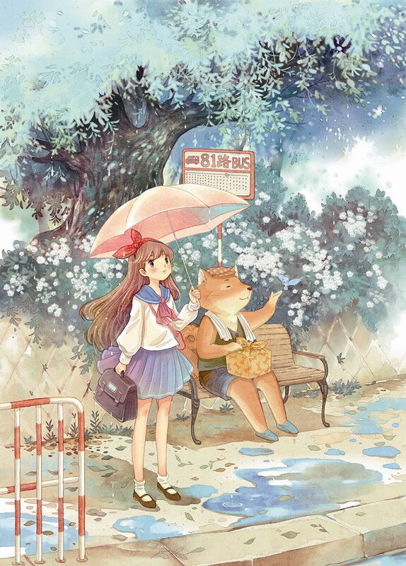 插画# #小清新# #治愈系# #二次元# #唯美# #动漫# #水彩# #森系