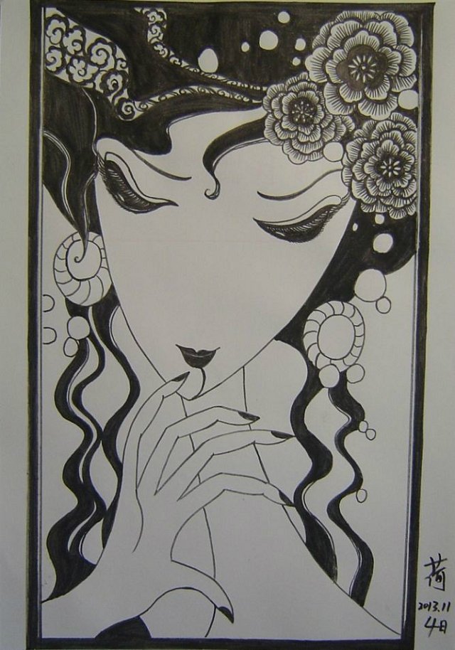 黑白画.