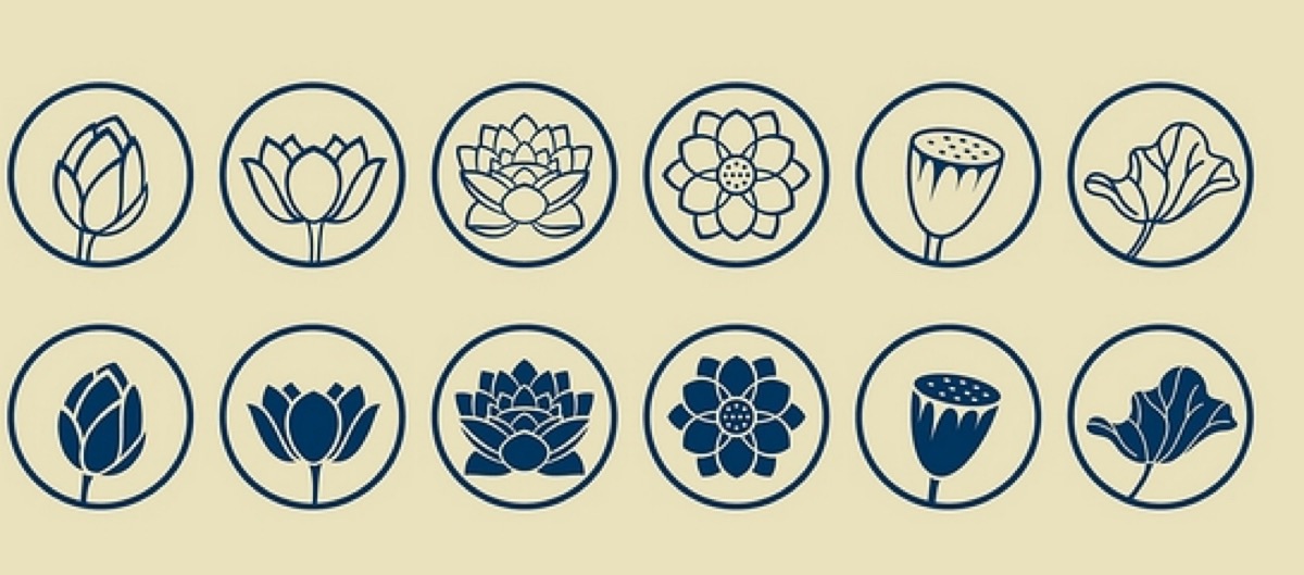 莲 系列 橡皮章素材