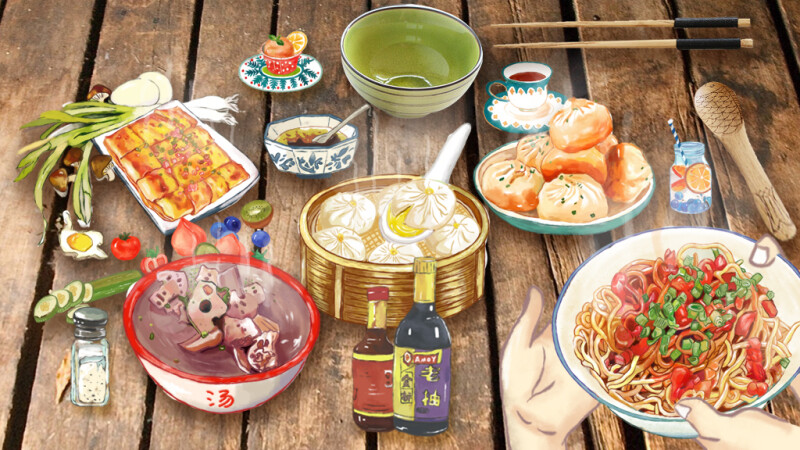 武汉美食绘制