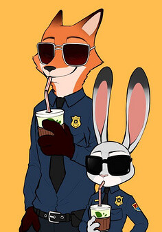 收集   点赞  评论  zootopia 疯狂动物城～ 狐兔cp 狐尼克&兔朱迪