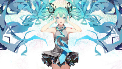 动漫 少女 萝莉 女生 歌姬 v家 公主殿下 双马尾 可爱 萌系 壁纸 画师