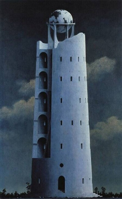 "巴别塔" 来自日本东京艺术家minoru nomata的建筑绘画作品.