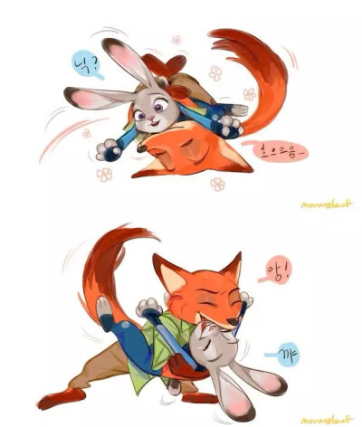插画手绘 二次元 迪士尼《疯狂动物城》 zootopia 兔朱迪 狐尼克 0 57