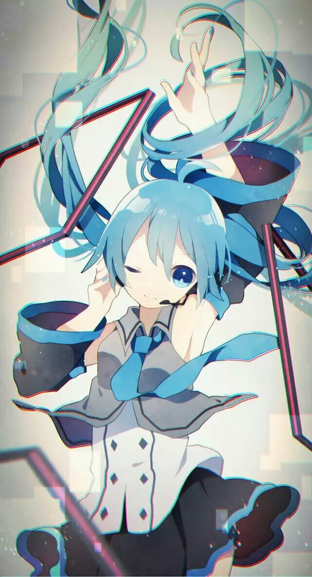 初音未来 虚拟歌姬 v家 双马尾 萌妹