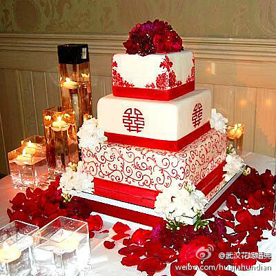 婚礼布置#中式婚礼中不可缺少的中式翻糖蛋糕甜品元素#襄阳中式婚 