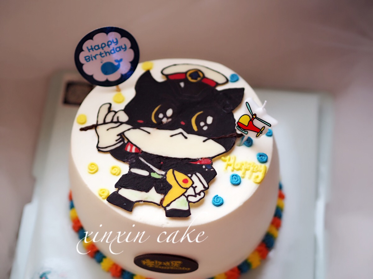 黑猫警长生日蛋糕图片图片