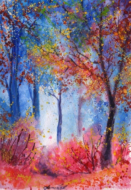 水彩,写意,风景,小清新,明信片,插画,背景,壁纸.