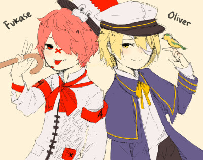 p站搬运无授权侵删致歉 p站 pixiv 插画名:fukase and oliver 投稿者