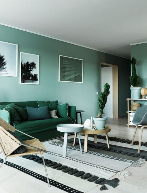 在2016很流行的浅绿色系家装室内设计作品,简约的摆设,温柔的色调图片