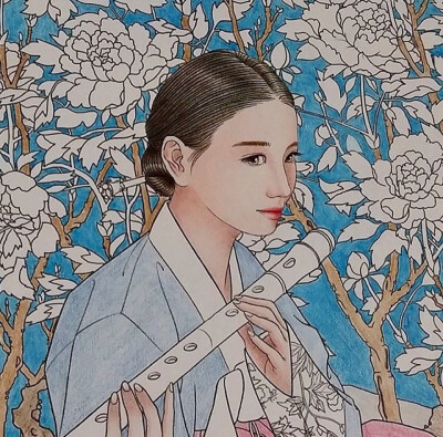 彩铅 美人图