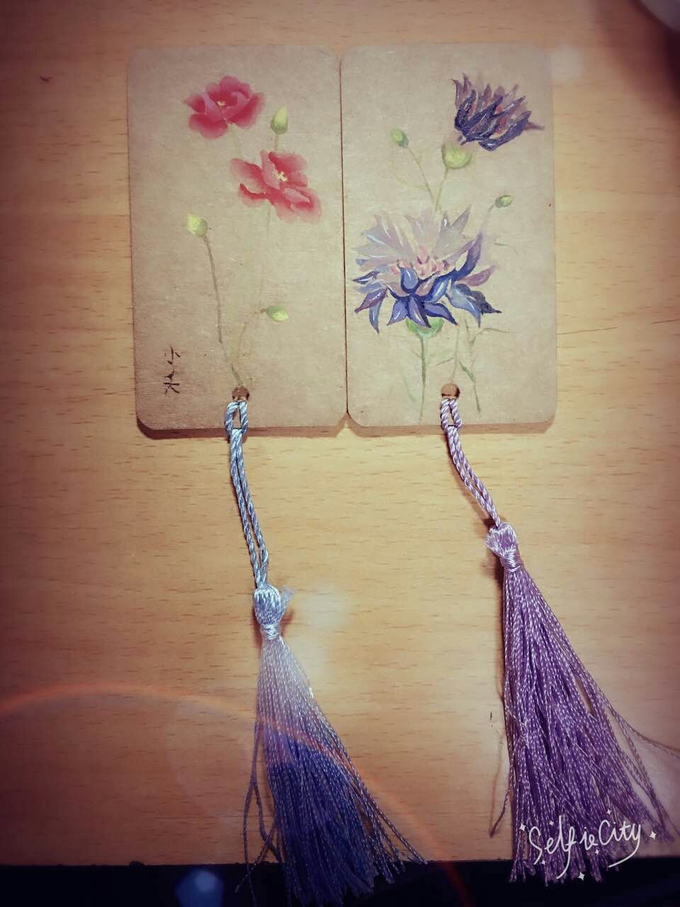 山有木兮木有枝(我能画书签,却画不出你的眉眼 古风 水彩 书签画