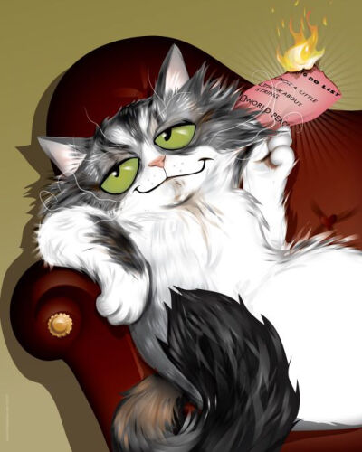 画师chris beetow的宠物插画~猫咪