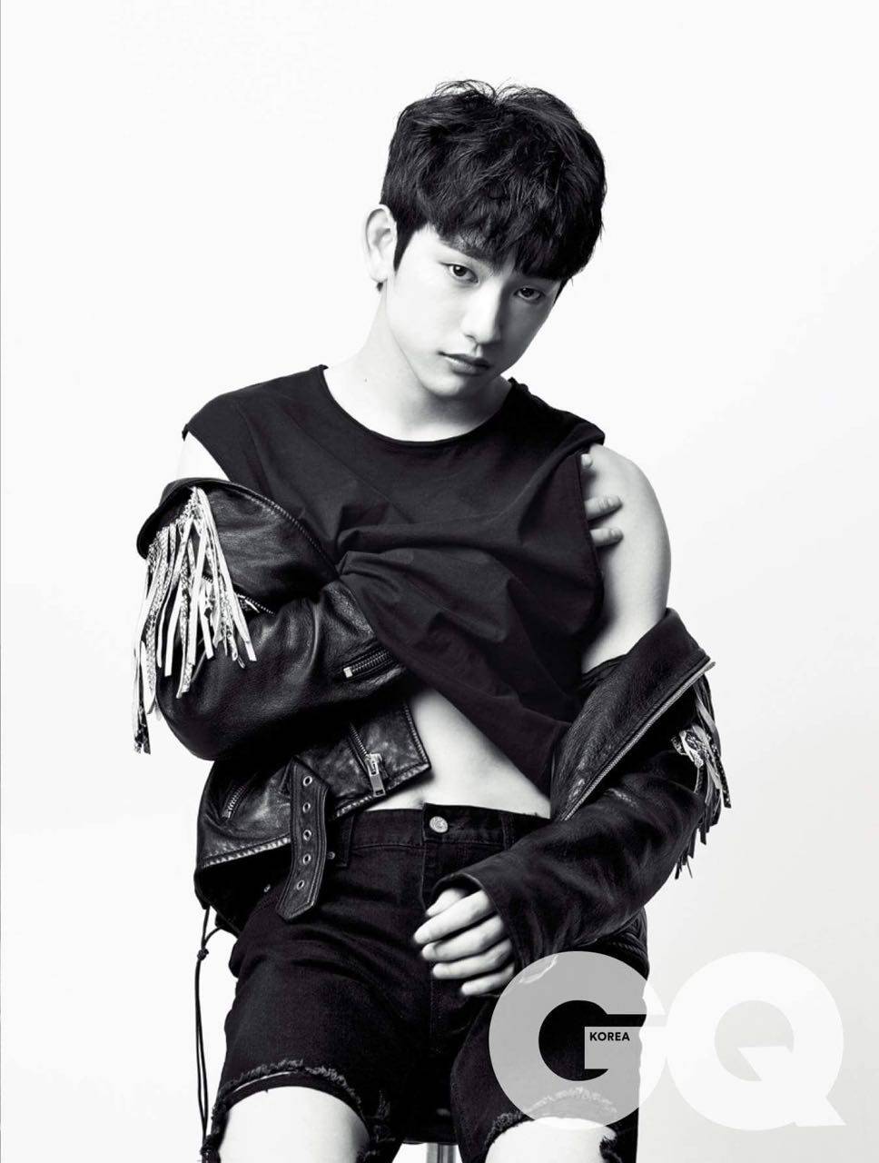 got7 junior gq杂志扫图 黑白带感啊