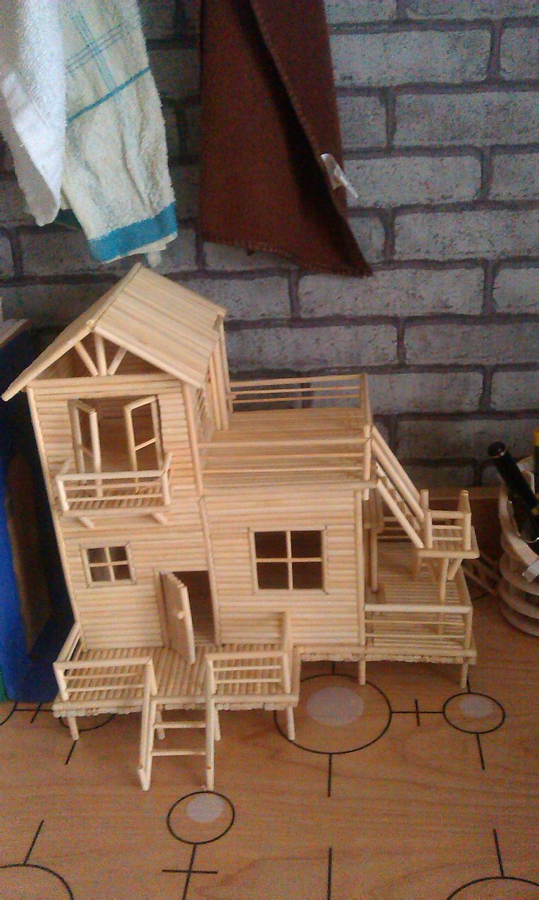木架房子手工图片