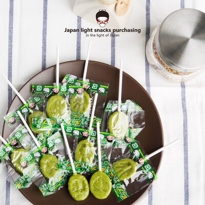 代购日本进口* fujiya不二家牛奶妹hello kitty宇治抹茶棒棒糖 单颗装
