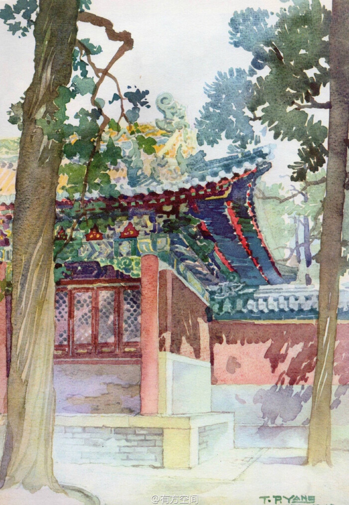 水彩故宫