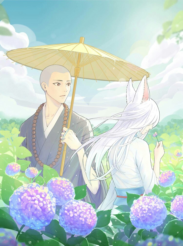细雨微风 年华去,拈花一笑 佛皈依.