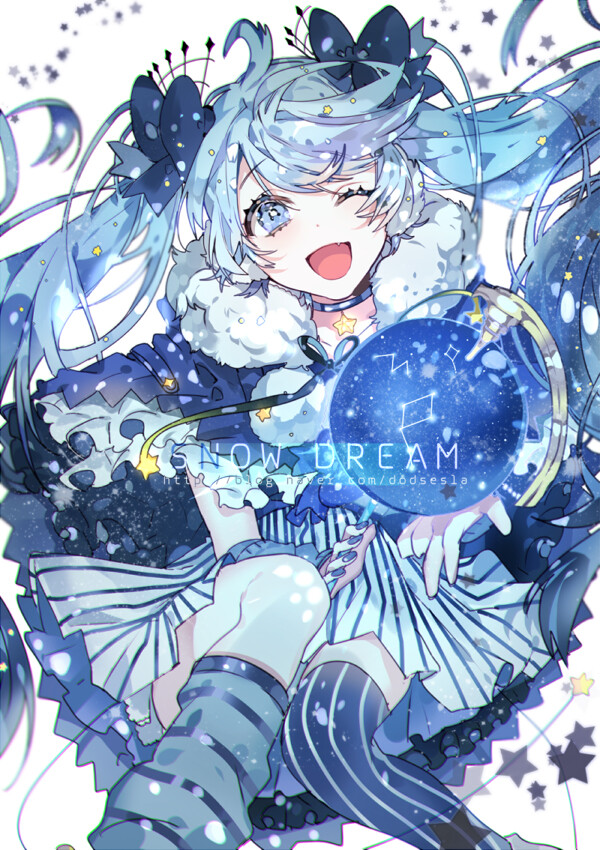 冬の夜ミク 初音未来 动漫美少女 壁纸 插画 封面 美图 v家 p站 板绘