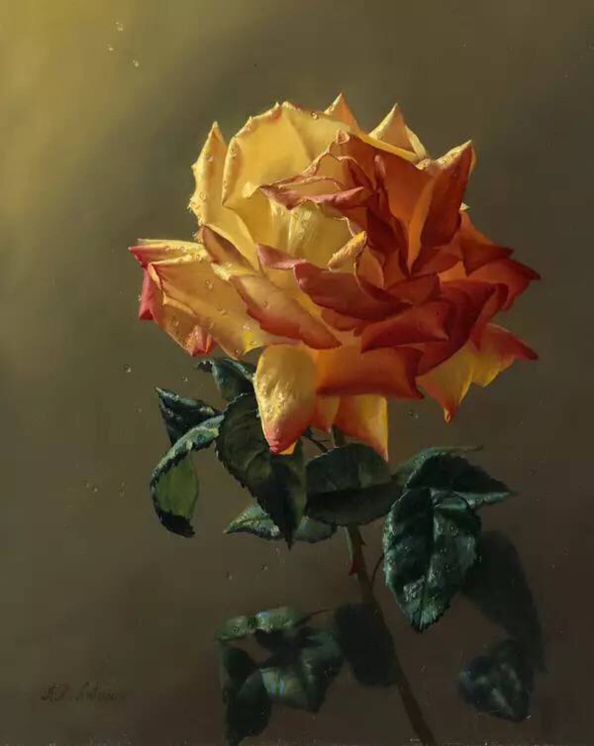 alexei antonov油画玫瑰作品