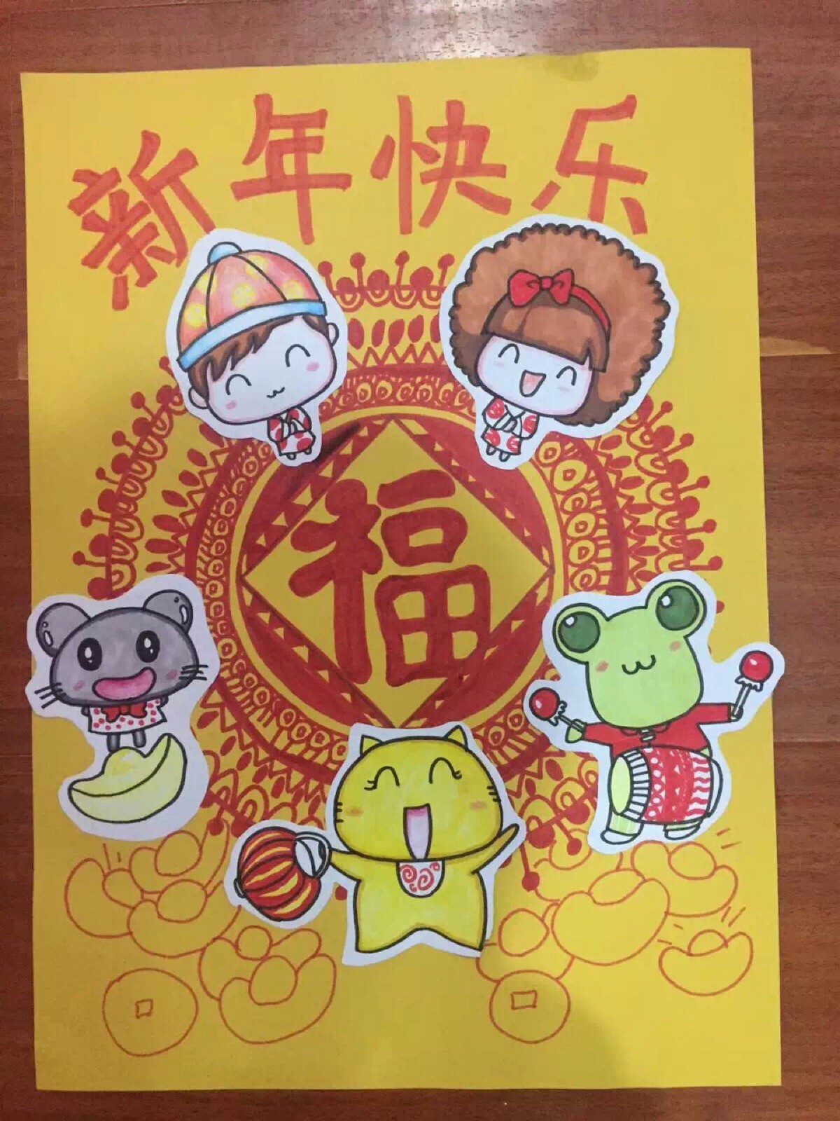 关注  手工 插画 新年快乐 新年贺卡 评论 收藏