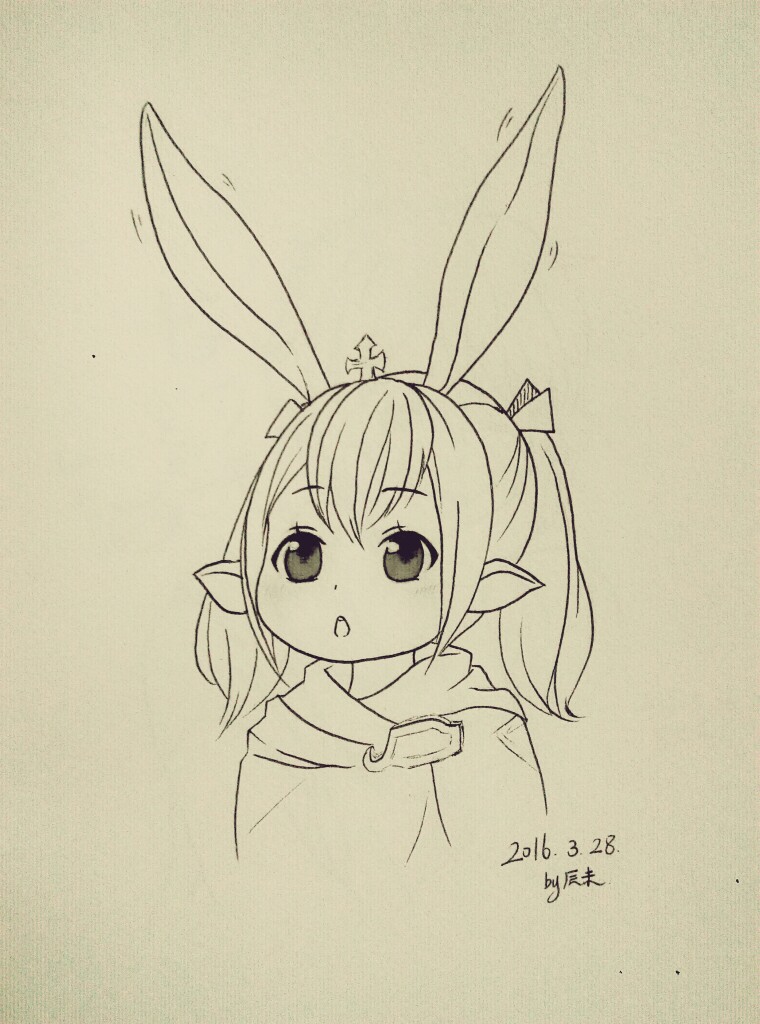 随笔手绘#兔叽=~ω~=算了算都一个月没自己随便画了