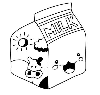 牛奶盒简单画法图片