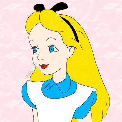 爱丽丝公主简笔画彩色图片