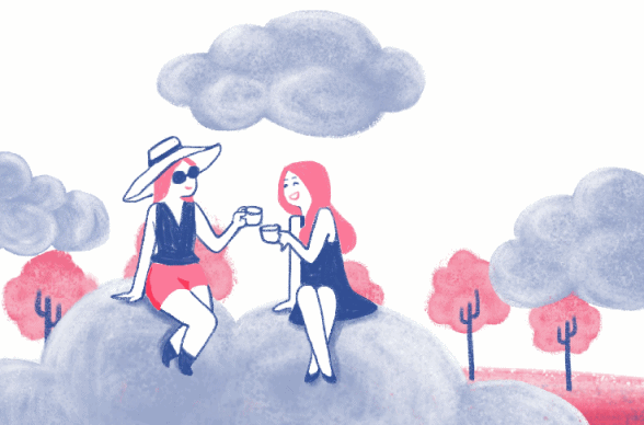 梦见和好朋友在云端聊天