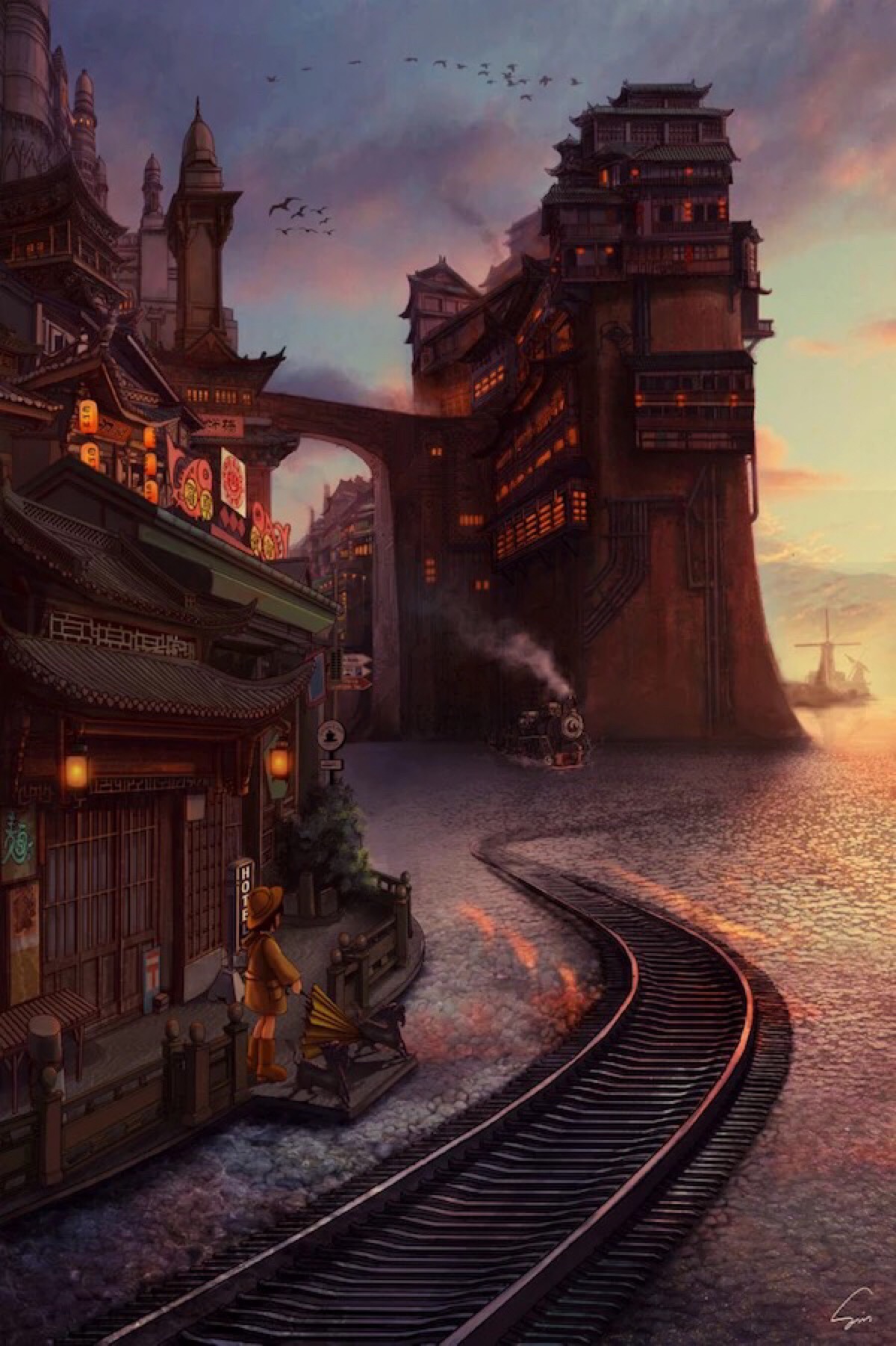 图片 二次元 风景 天空 星星 壁纸 锁屏 唯美 梦幻 插画 手绘 动漫 小