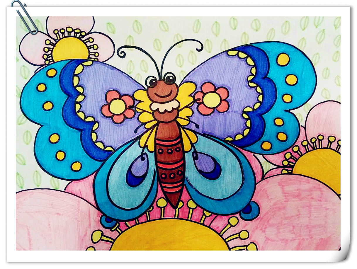 蝴蝶的颜色画画图片