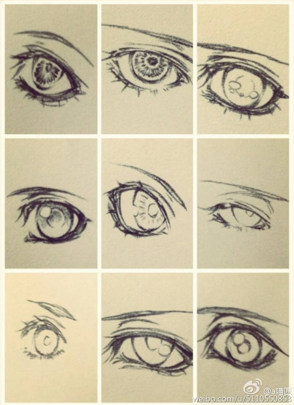 漫画手绘素描眼睛素材教程>ω)心灵的窗