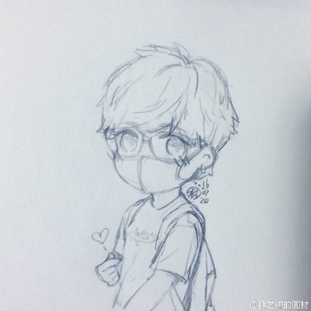 薛之谦素描头像图片图片