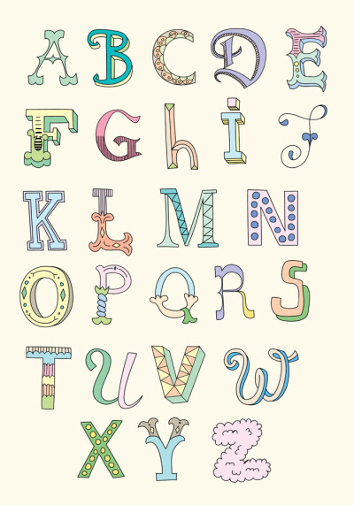 英文字母可爱写法图片