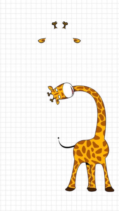 可爱 简单 插画 萌物 长颈鹿