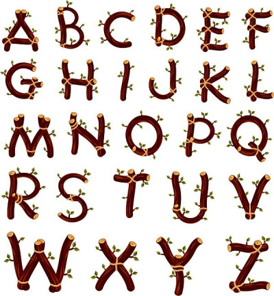 插画26个字母人
