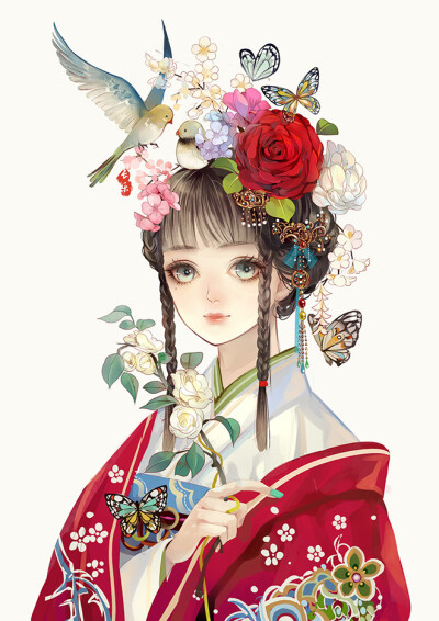 古风 插画 cg 壁纸 同人 古装 美人 手绘 鼠绘 厚涂 唯美 水墨 中国风