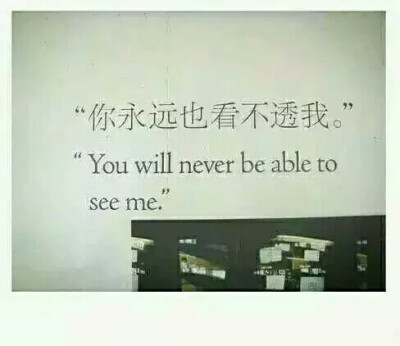 你永远看不透我