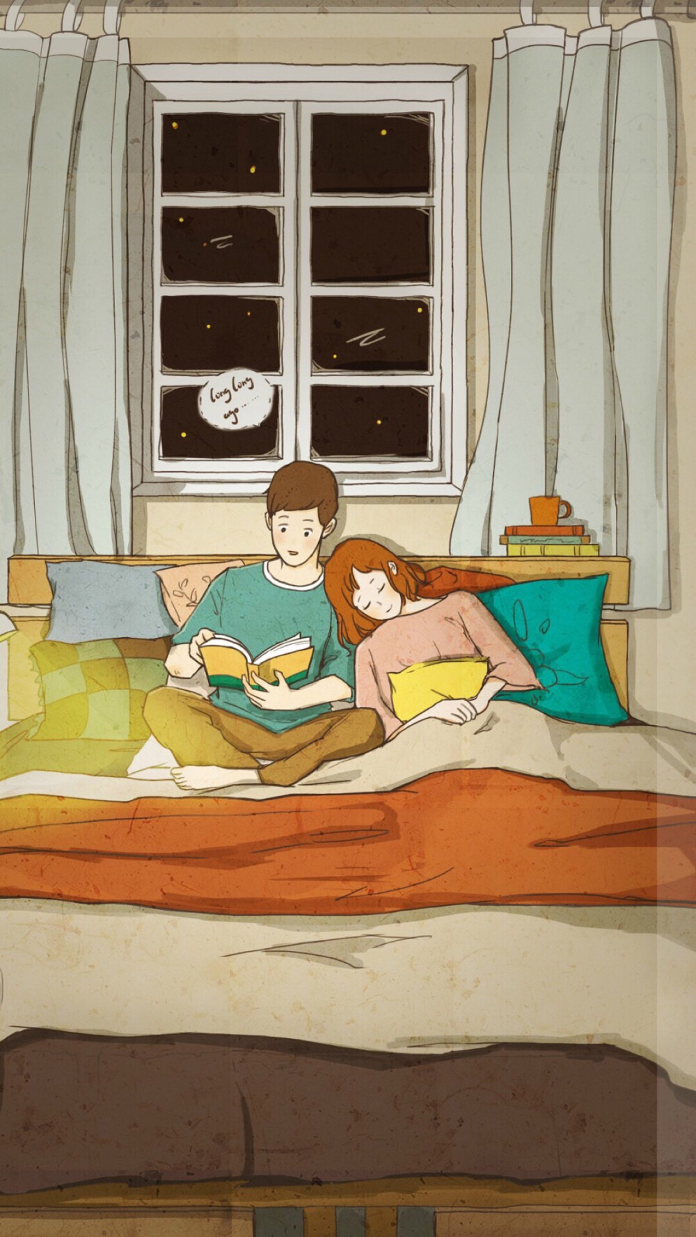 爱情情侣插画壁纸