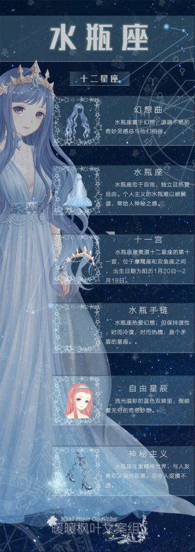 『十二星座·水瓶座』 #暖暖环游世界# #暖暖环游世界文案# #暖暖枫叶