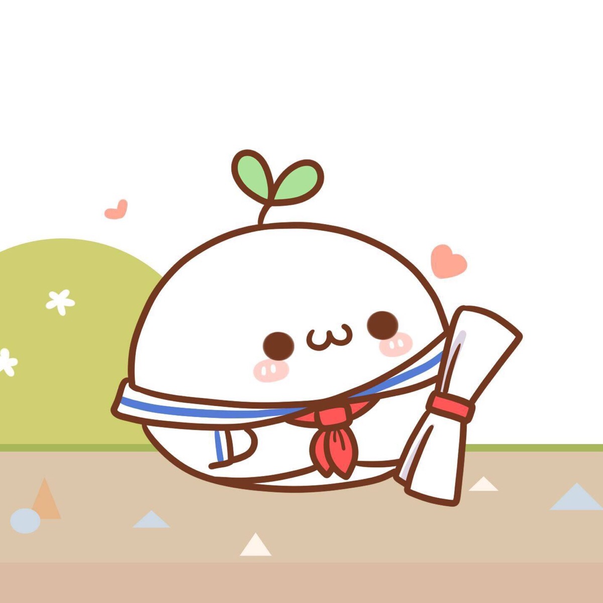 头上长草的颜文字君七夕情侣头像