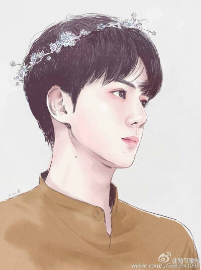 exo新歌《lucky one》 吴世勋 手绘 图源微博 看logo