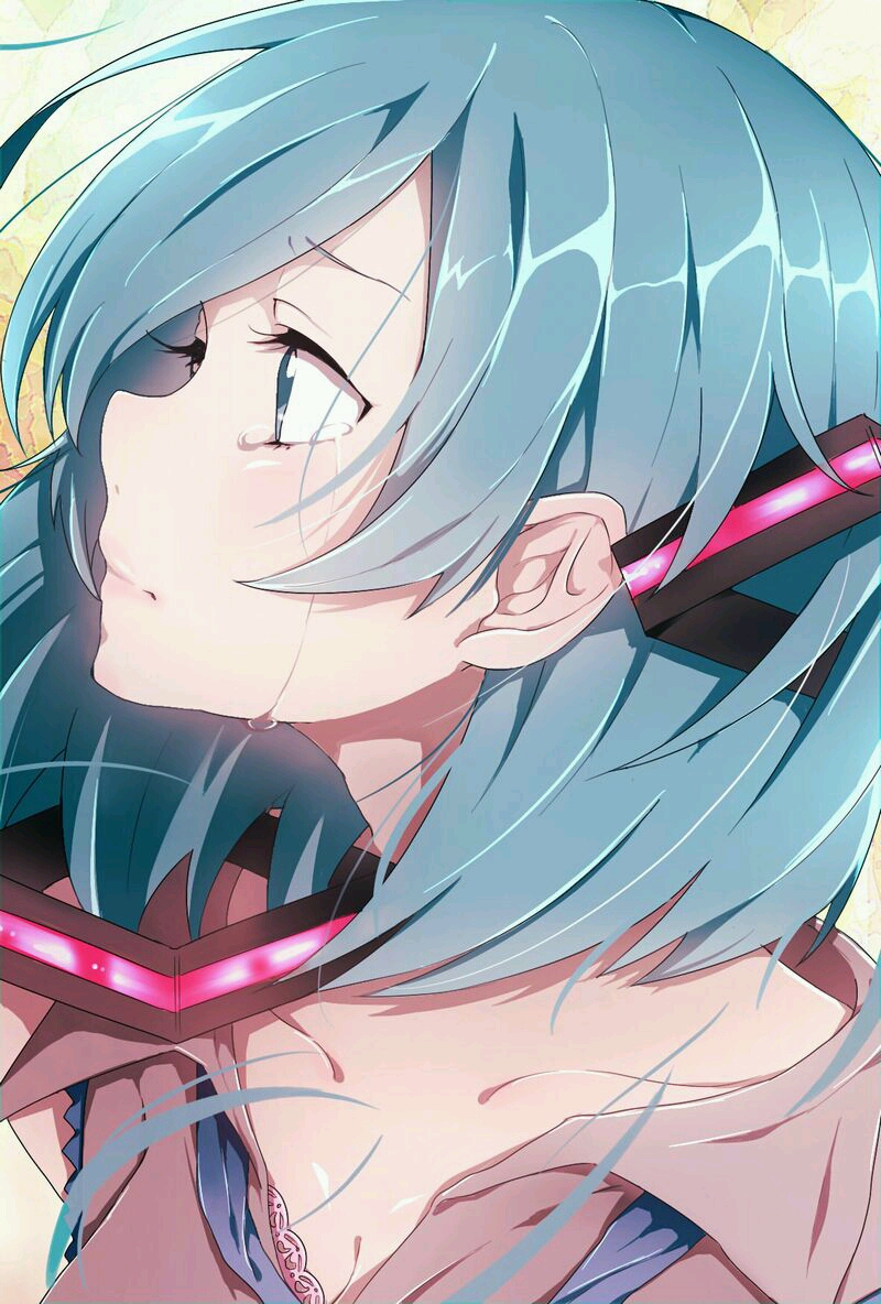 萝莉 萌 可爱 p站 长发 美【p站女图】初音未来 v家 单人 流泪 侧脸